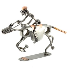 Steelman24 I Nuts and bolts sculpture Horseback Rider With Personal Engraving I Handmade ornaments I I Metal figurine