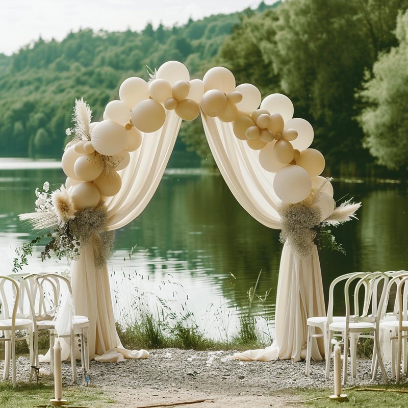 Wokceer Wedding Arch Draping Fabric 6 Panels 28.7" x 20FT