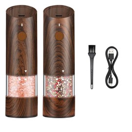 Aswalling Electric Salt and Pepper Grinder Set-Automatic Pepper and Salt Grinder Refillable with 6Adjustable Coarseness Adjustable