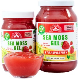 EverSmith Organics - Wildcrafted Irish Sea Moss Gel | Made in USA | Rich in Vitamins & Minerals | Sea Moss Gel Raw | Nutritional Supplement | Strawberry (16 oz)