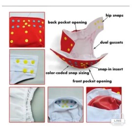Pack 12 Pañales Ecológicos Alvababy Doble Barrera  Wetbag                                                                                             