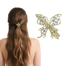 Butterfly Hair Clip Rhinestone Barrettes Sparkle Diamond Duckbill Hairpins for Women Hair Jewelry Accessories