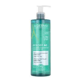 ADERMA, Biology AC Gel Limpiador Purificante, Para Piel Mixta a Grasa con Tendencia Acnéica, 400 ml