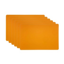 Leather Table Mats, Set of 6 Leather Placemats, Classic Reversible Design, Non-Slip Heat Resistant Kitchen Table Mats for Kitchen Dining Table Supplies (Yellow)