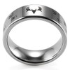 (8mm) Unisex or Men's Hunting/Deer Crossing Wedding Ring Band. Silver