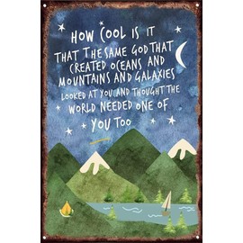 Tin Sign the Same God Creation Wall Art Inspirational Quotes Framed Wall Art for Kids Teens Room Nursery Wall Decor Encouragement Gifts for Teens-Mountain 8x12 Inch