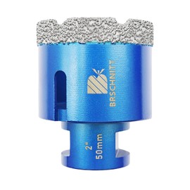 2 Inch Diamond Core Drill Bit for Porcelain Tile Ceramic Marble Granite Drilling,BRSCHNITT 1pc Vacuum Brazed Diamond Hole Saw with 5/8-11 Thread (50mm)