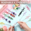 Tondiamo 12 Pcs Beadable Keychains Bars Bulk Blank Beaded Metal