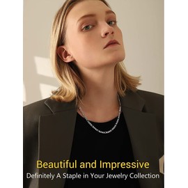 Prosteel Men's Stainless Steel 18K Gold-Plated Classic Figaro Chain / Necklace, 5 / 6 / 7 / 10 mm Wide, 3+1 Link Chain / Hip Hop Chain 36 + 5 / 46 / 51 / 55 / 61 / 66 / 71 / 76 cm, Stainless Steel, 4 mm silver