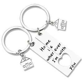 Couple Gifts for Him and Her - Anniversary, Christmas, Housewarming Keychain for Husband, Wife, Spouse, Fiance, Boyfriend, Girlfriend - Home, Birthday, Valentine's Day Present