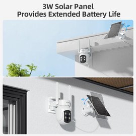 KCSNYO 4MP Solar Camera Outdoor Wireless, Add-On Camera Work with Homebass, Add-On Cameras Also can Used Independently, Cameras for Home Security, Color Night Vision, WiFi 6, PIR, SD Card, Cloud