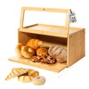 KuraHouse Bamboo Bread Box for Homemade Loaves – Large Countertop
