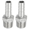 PATIKIL 304 Stainless Steel Barb Hose Fitting, 2 Pack 1/2"
