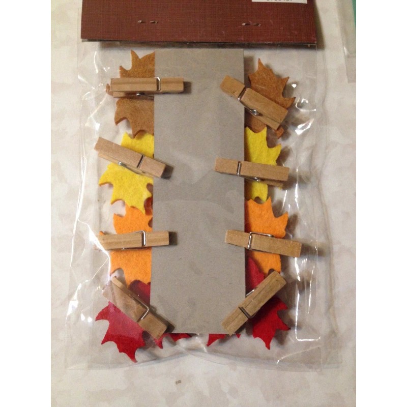 American Crafts FALL CRAFTS FELT FALL LEAVES W/CLOTHES PINS 4-NAPKINS,