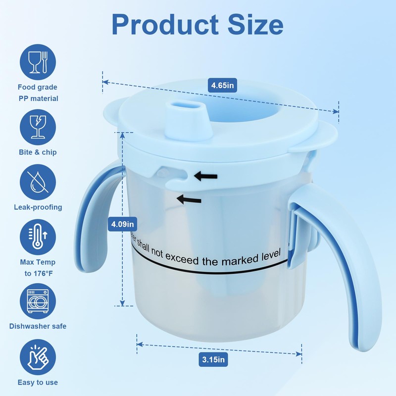 Generturbo Dysphagia Cup for Adults with Difficulty Swallowing, Sippy Cup