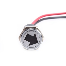 12 V 14 mm Metal Special Symbol Display LED Dashboard Warning Fog Light Flat Head Silver for Bicycle Car Boat Lamp (Turn Off Traffic Light Sign 2)