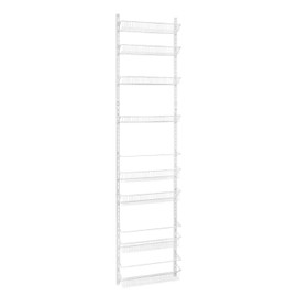 Jumbl Adjustable Wall Mounted 24 Inch Wide Hanging Spice Storage Rack, White