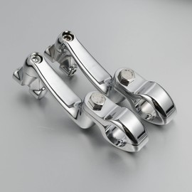 XFMT Chrome 360 Degree 1-1/4" 32mm 1.25" Highway Foot Pegs Mounting Kit Engine Guard Peg Mounts Compatible with Harley Davison