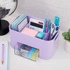 STORi Bliss Lilac Purple Makeup Organizer for Countertop, Divided Bathroom