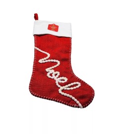 White December Home Red/White Fabric Noel  Stocking Holder 17 Inches H