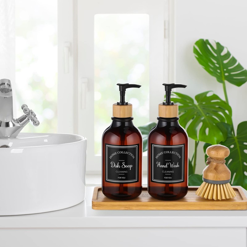 Zopeal 4 Pcs Kitchen Soap Dispenser Set 16 oz Dish