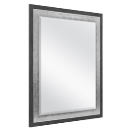 MCS 22x28 Inch Wall Mirror, 28x34 Inch Overall Size, Concrete with Silver Finish