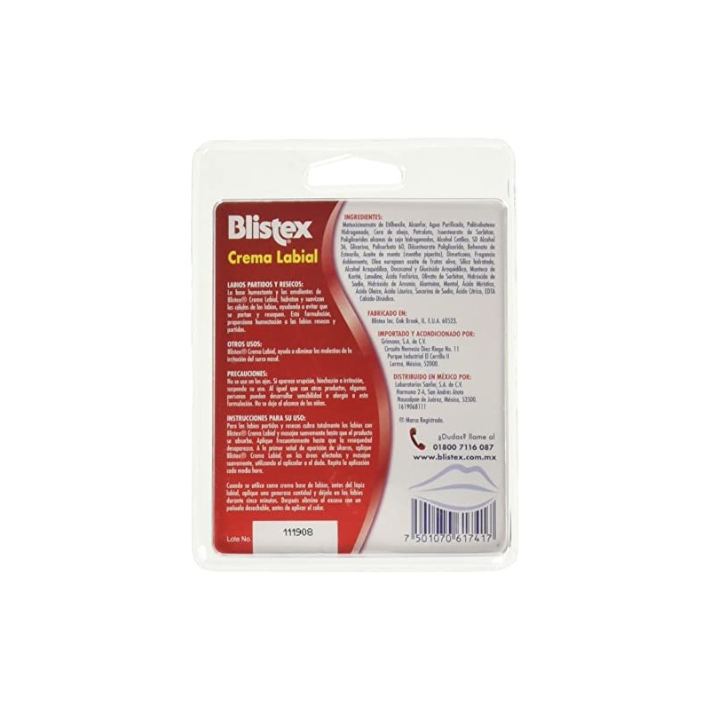 Blistex Lpiz Lab Crema Ant Sep6g, Pack of 1