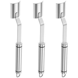 3PCS Corn Peeler Stainless Steel Corn Cutter with Long Handle Hangable Corn Cob Stripper Practical Corn Thresher Reusable Efficient Corn Scraper for Home Kitchen