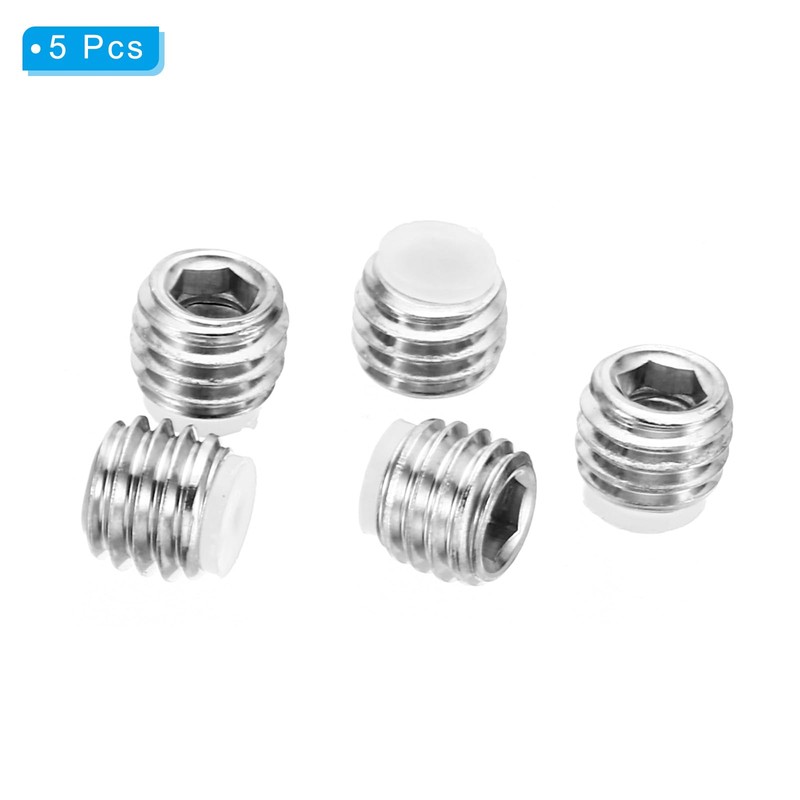 PATIKIL 5pcs M8x6mm Nylon Tip Thread Head with Metric Hex