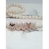 Pink pearl powder handmade nail tips - Long Oval /