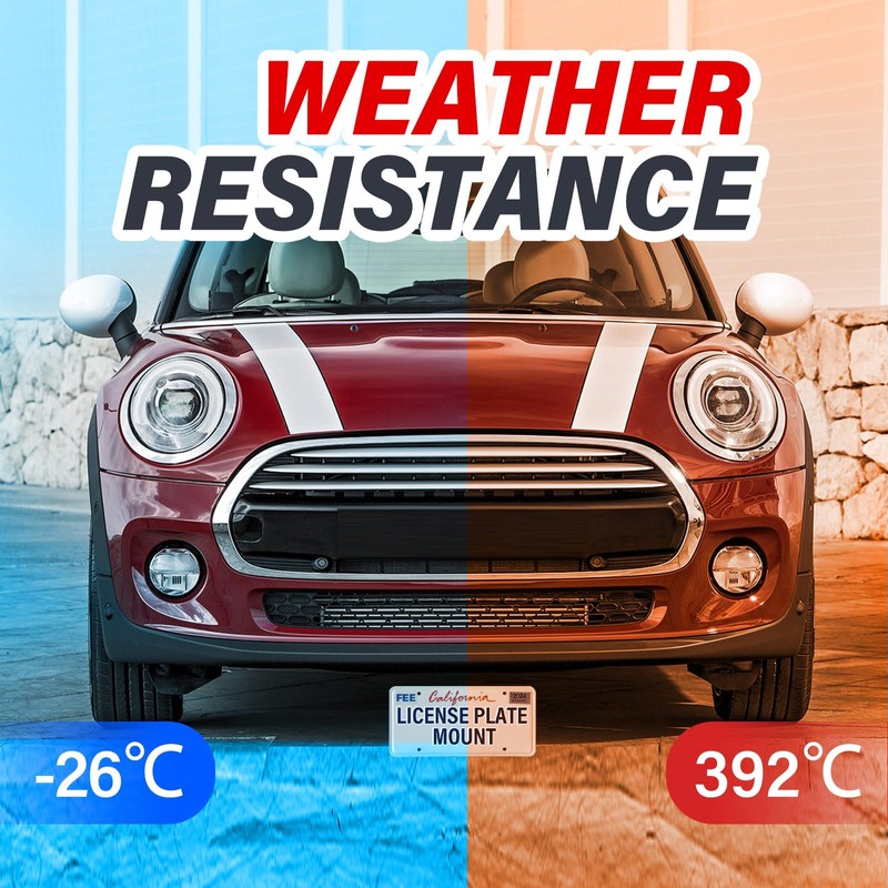 No Drill Front License Plate Bracket Compatible with Mini Convertible