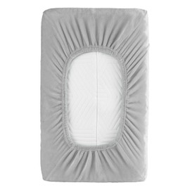 BaSaTex Cashmere Plush Cushion Covers Set of 2 for Neck Pillow and Health Pillow | Cuddly Soft Cushion Cover | Approx. 45-60 x 30-40 cm - 20 cm Bridge | Colour: Grey