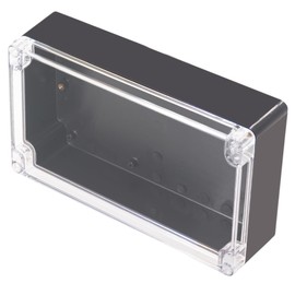 Otdorpatio Project Box IP65 Waterproof Junction Box ABS Plastic Black Electrical Boxes DIY Electronic Project Case Power Enclosure Clear Cover 7.87"x4.72"x2.2"