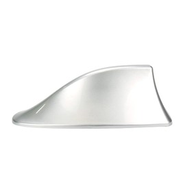 Modengzhe Shark Fin Antenna Cover Replacement Car Roof Ornament Metallic Blue Painted ABS Material Decoration Only Silver Grey Painted (7-1/4" x 3" Base)