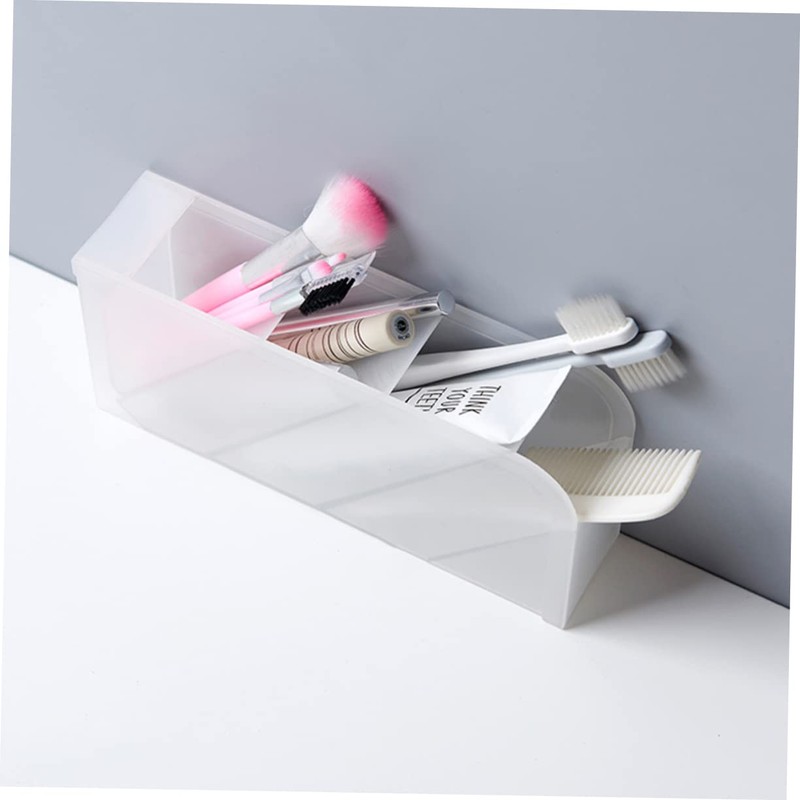 TEHAUX 2pcs Multifunctional Desktop Organizer for Cosmetics and Stationery Transparent