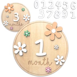 2pcs Baby Monthly Milestone Cards with Glue Points, Boho Baby Birth Announcement Sign,Baby Birth Announcement Sign Baby Shower and Pregnancy Gifts for Boys and Girls