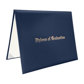 Tnghui Diploma Cover 8.5”x11” Imprinted “Diploma of Graduation” Rich in Color， Leatherette Padded Certificate Covers Navy
