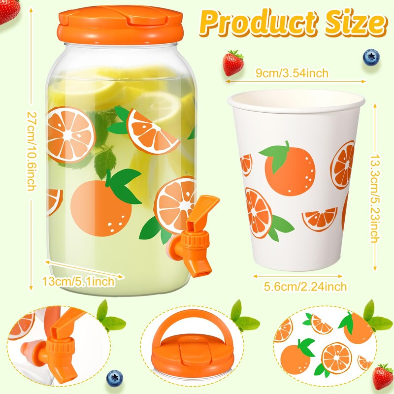 Umigy Tree Clear Plastic Drink Dispenser with 20 Pcs 12