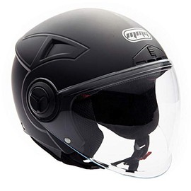 MMG 28 Motorcycle Scooter Pilot Open Face Flip Up Shield Helmet DOT Approved - Matte Finish Black - Large