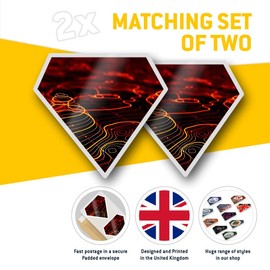 2 x Diamond Stickers 7.5 cm - 3D Topographic Map Geography Fun Decals for Laptops,Tablets,Luggage,Scrap Booking,Fridges, #21063