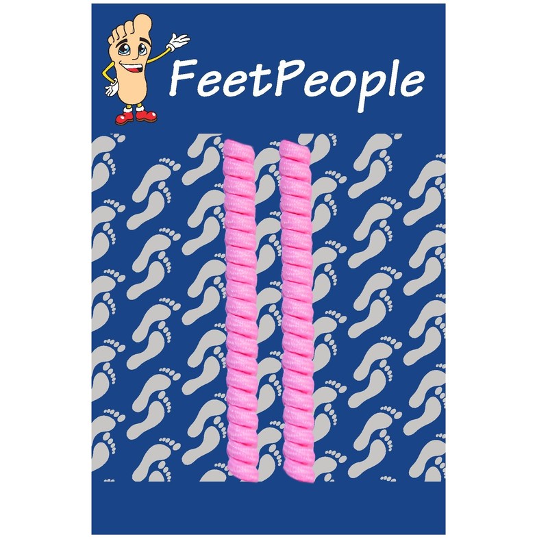FeetPeople Curly Shoelaces, 1 Pair, Neon Pink