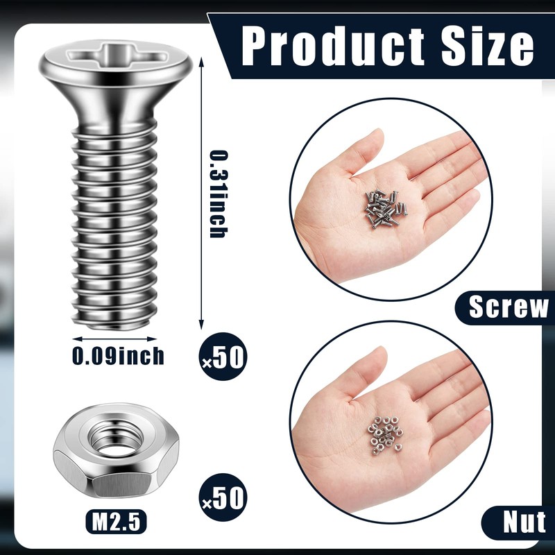 50 Pieces D Series Panel Screws and Nut Kit Panel