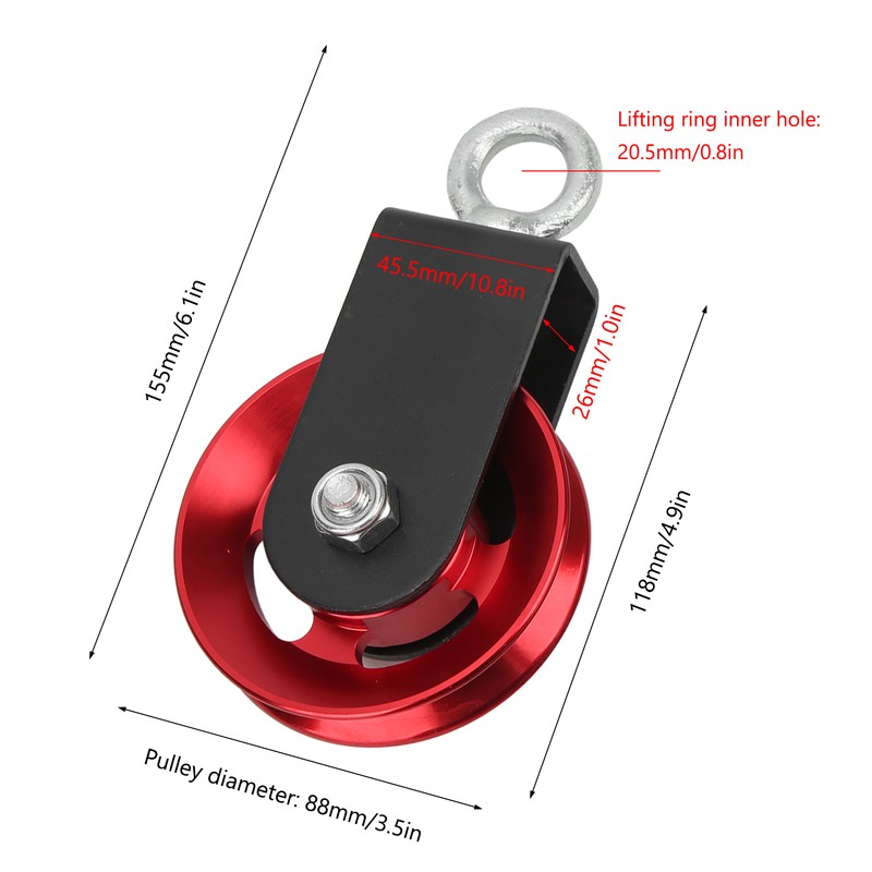 Cable Gym Fitness Pulley Small Hanging Pulley 360 Degree Rotating