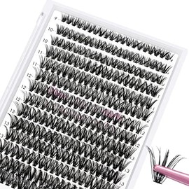 Pack of 280 Individual DIY Eyelashes for Eyelash Extension Cluster Individual Lashes 40D-D-0.07-9–15 Mix