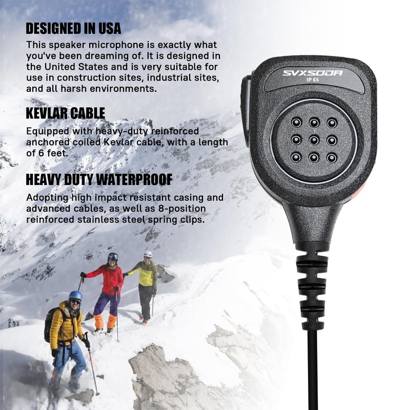 1-Pin 2.5mm Shoulder Speaker Mic Compatible with Motorola Talkabout Two-Way