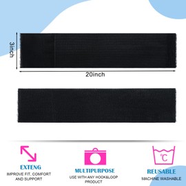 Geiserailie 4 Pcs Extender Strap Reusable Ice Belt Extender Strap Multipurpose Elastic Hook and Loop Extension for Ice Pack Black Back/Knee/Ankle Braces, Vests, Wraps, and Belts(3 x 20 Inch)