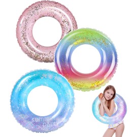Pool Floats Kids 3 Pack, Inflatable Swim Rings for 2-5 Years Old Kids Pool Tubes Toys, Pool Floats Ring Toys Summer Beach Swimming Pool Party Supplies for Girl Boy