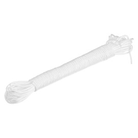 MECCANIXITY Polypropylene Rope Braid Cord 15M/49.2ft 1/8" White for Indoor Outdoor Camping Clothes Line