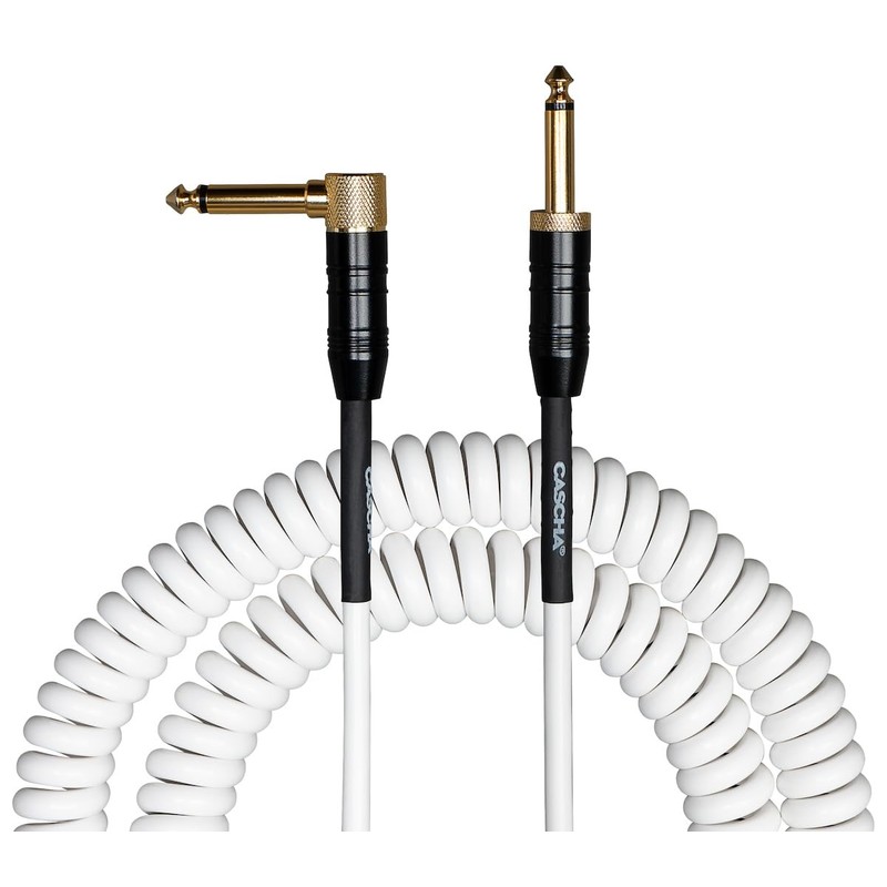 Cascha Advanced Line Guitar Cable Curly, White, 6 m