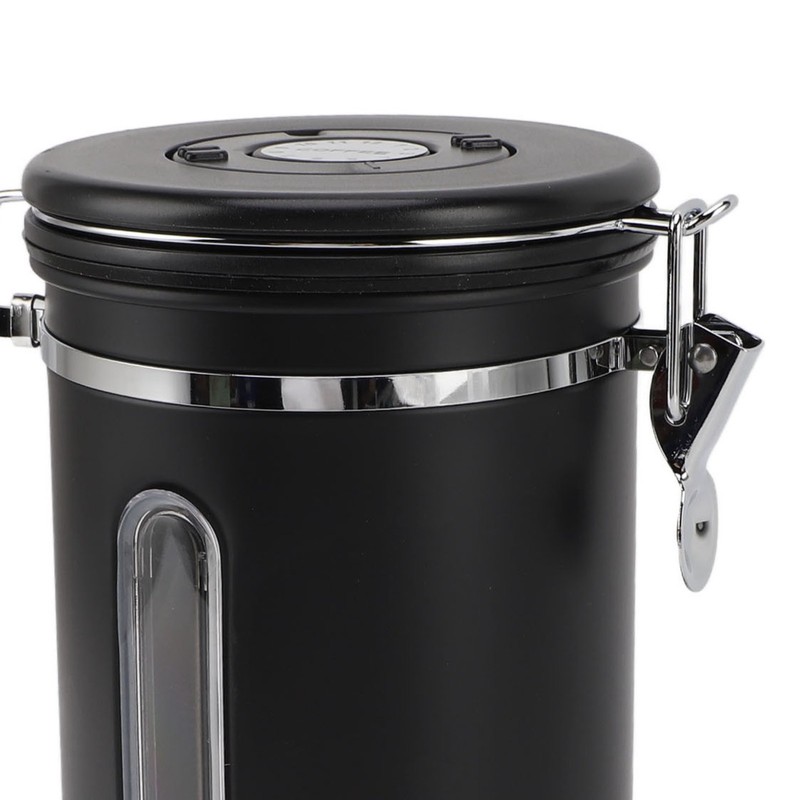 Coffee Canister 1800ml 304 Stainless Steel Window Design One Way